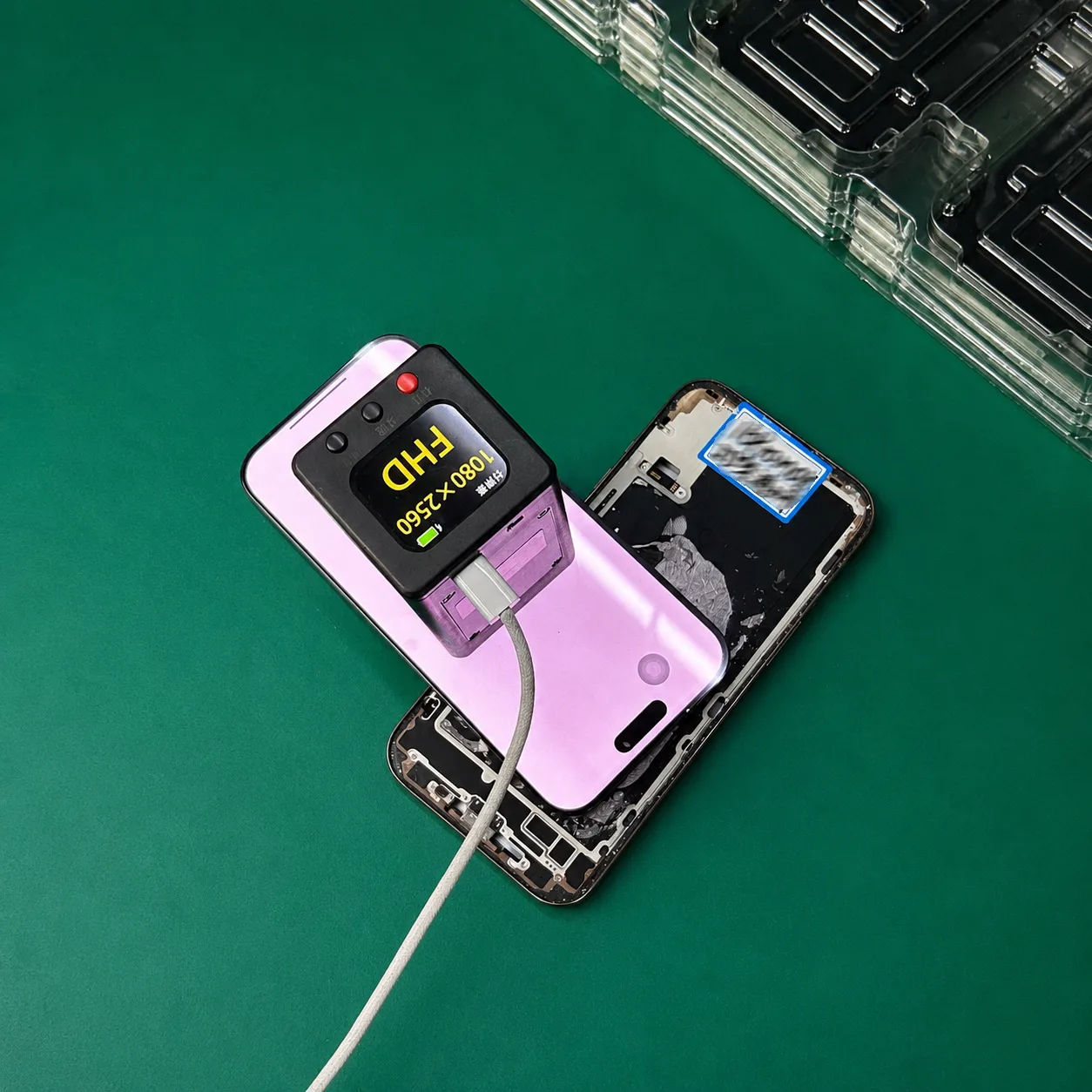 Testes funcionais de peças para celular
