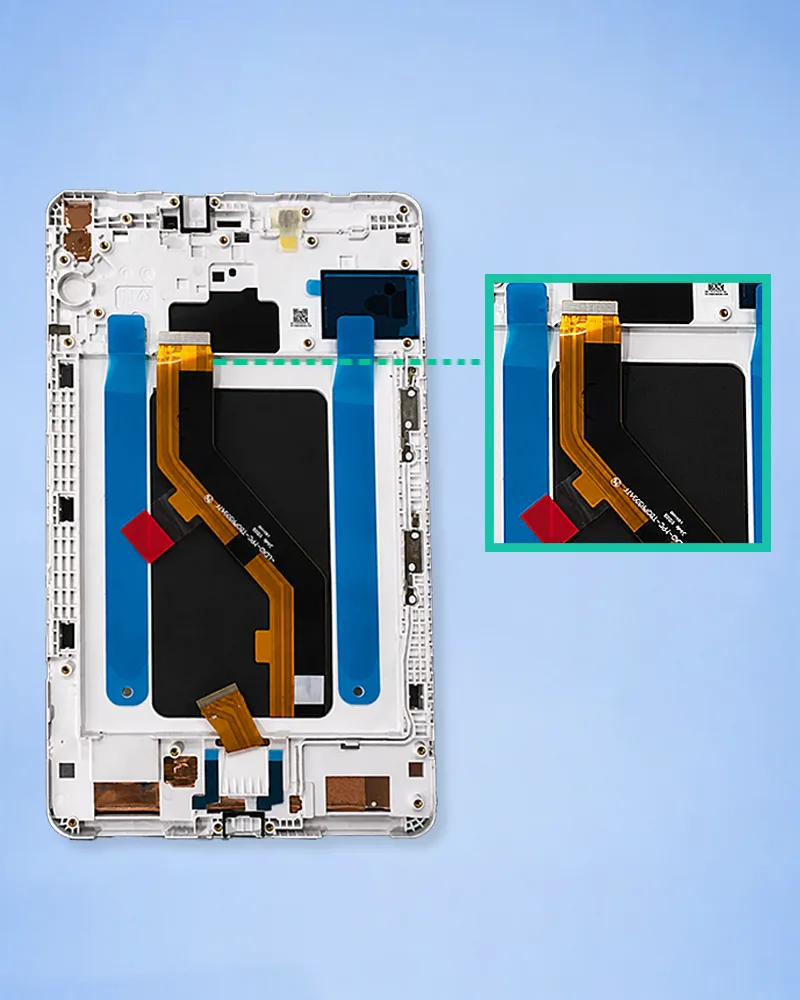tablet screen with frame components